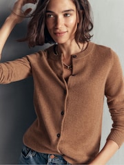 Boden Brown Elsie Cashmere Crew Neck Cardigan - Image 1 of 6