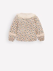 Boden Cream Broderie Collar Jersey Top - Image 2 of 3