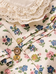 Boden Cream Broderie Collar Jersey Top - Image 3 of 3
