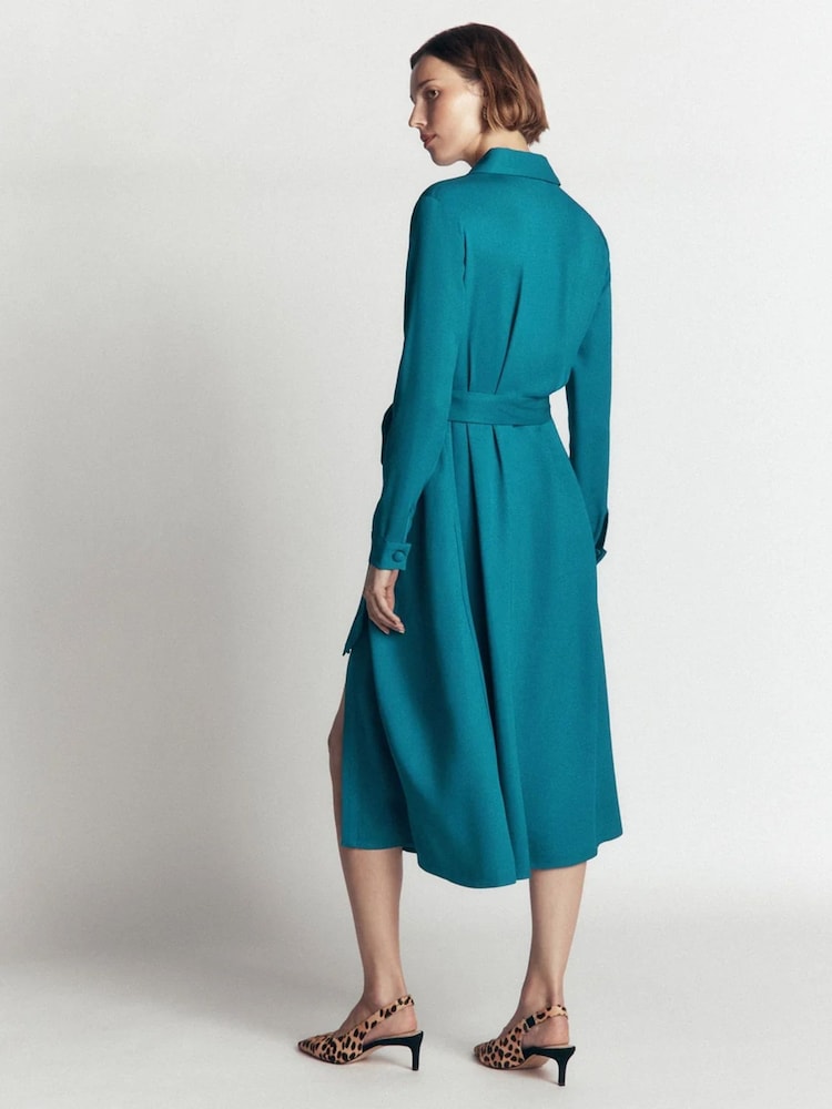 Blau - Boden Kate Pleated Shirt Dress - Bild 2 von 8
