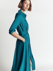 Blau - Boden Kate Pleated Shirt Dress - Bild 3 von 8