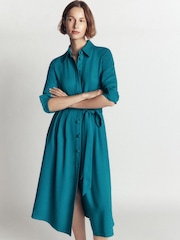 Blau - Boden Kate Pleated Shirt Dress - Bild 6 von 8