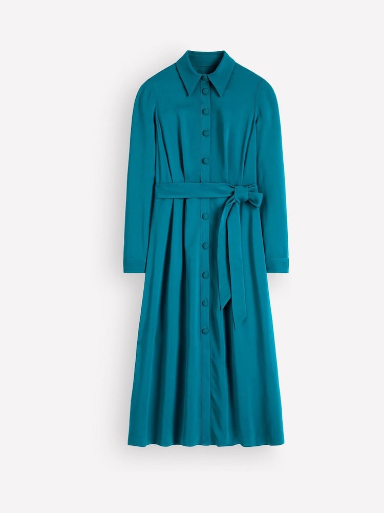 Blau - Boden Kate Pleated Shirt Dress - Bild 8 von 8