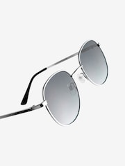 Silver (Metal) Black Lens Round Sunglasses - Image 6 of 6
