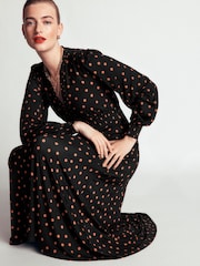 أسود منقط - فستان جيرسيه متوسط الطول Georgia من Boden - صورة 1 من 4