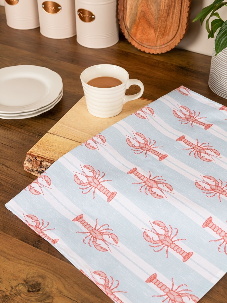 Avalon Home Blue Striped Lobster Tea Towel - Image 2 of 5