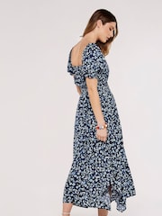 Apricot Blue Sarasa Micro Floral Milkmaid Dress - Image 2 of 4