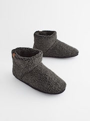 Charcoal Grey Borg Slipper Boots - Image 1 of 6