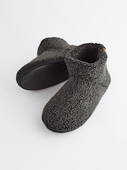 Charcoal Grey Borg Slipper Boots - Image 3 of 6