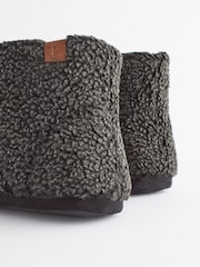 Charcoal Grey Borg Slipper Boots - Image 4 of 6