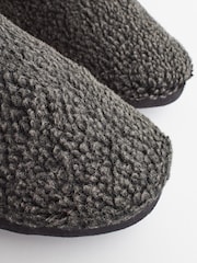 Charcoal Grey Borg Slipper Boots - Image 6 of 6