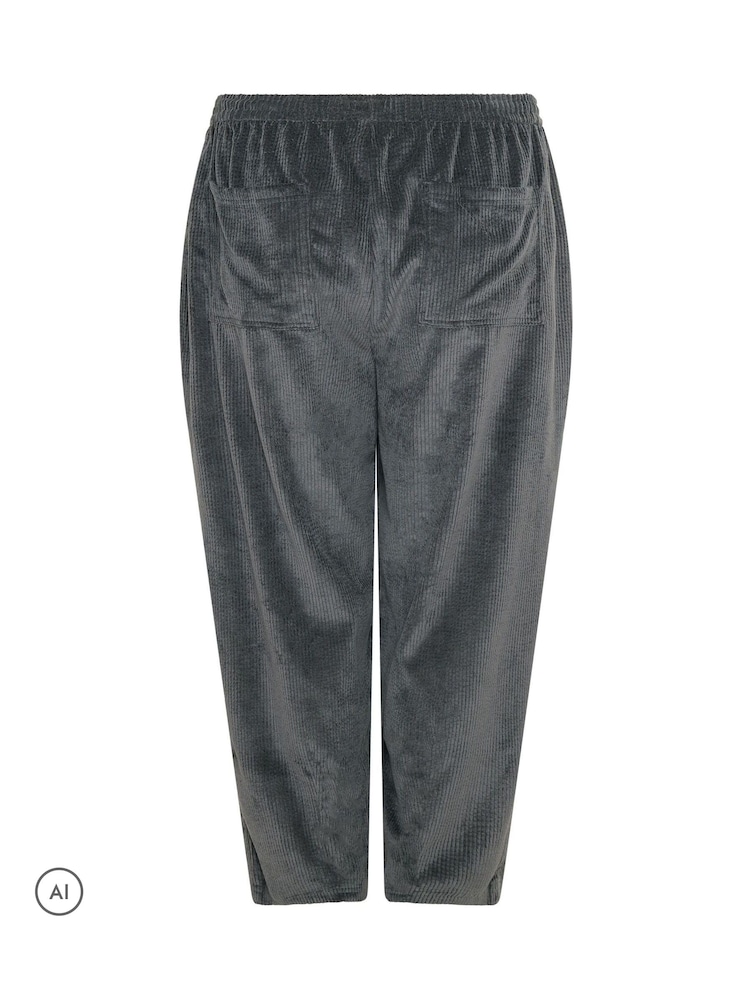 Yours Curve Grey Corduroy Barrel Leg Trousers - Image 6 of 6 Yours Curve Grey Corduroy Barrel Leg Trousers - Image 6 of 6