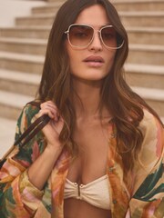 Putty Enamel Detail Sunglasses - Image 1 of 6