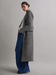 Reiss Grey Jesse Wool Blend Herringbone Coat - Image 1 of 8