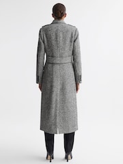Reiss Grey Jesse Wool Blend Herringbone Coat - Image 5 of 8