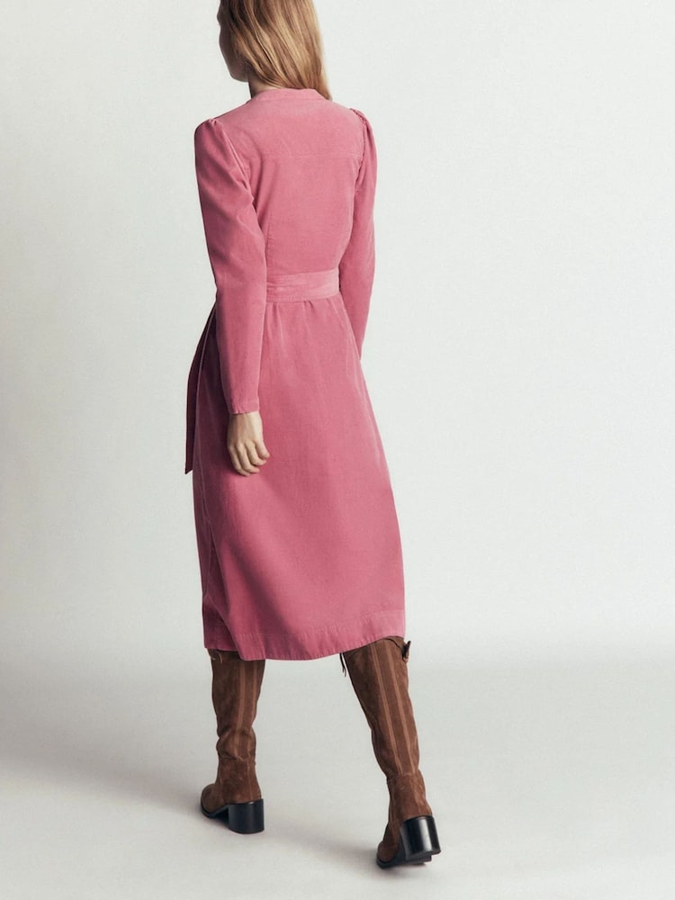 Pink - Boden Louise Cord Midi Shirt Dress - Bild 2 von 7