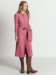 Pink - Boden Louise Cord Midi Shirt Dress - Bild 4 von 7