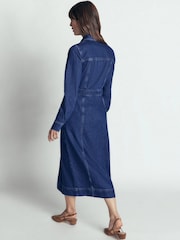 Boden Blue Fleur Denim Midi Dress - Image 4 of 7