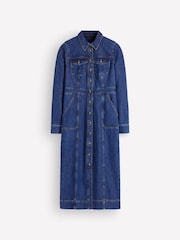 Boden Blue Fleur Denim Midi Dress - Image 7 of 7