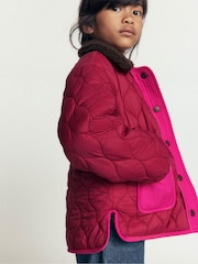 Boden Pink Reversible Borg Quilted Jacket - Image 2 of 4