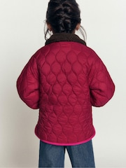 Boden Pink Reversible Borg Quilted Jacket - Image 3 of 4