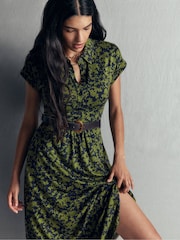 Boden Green Fae Jersey Shirt Dress - Image 1 of 6