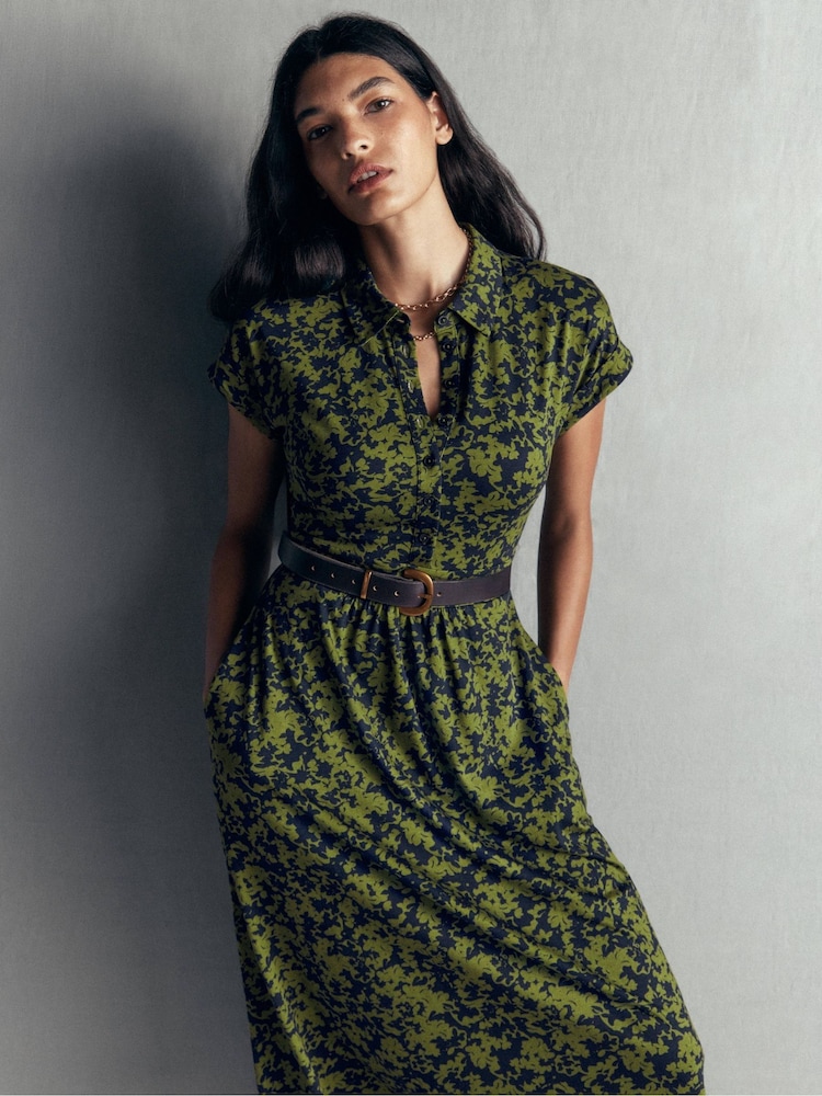 Boden Green Fae Jersey Shirt Dress - Image 2 of 6 Boden Green Fae Jersey Shirt Dress - Image 2 of 6
