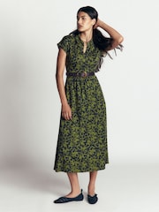 Boden Green Fae Jersey Shirt Dress - Image 4 of 6