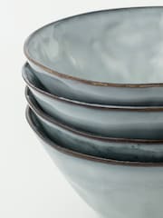 Dutch Rose Set of 4 Blue 14cm Bowls Gift Boxed - Image 1 of 4