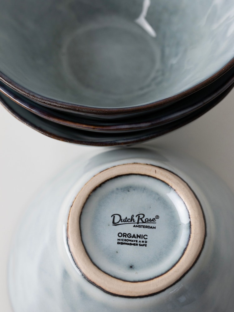 Dutch Rose Set of 4 Blue 14cm Bowls Gift Boxed - Image 2 of 4