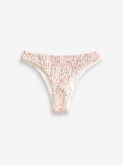 Rosa/Ecru Blümchenmuster - Geraffte Bikinihose - Bild 5 von 5