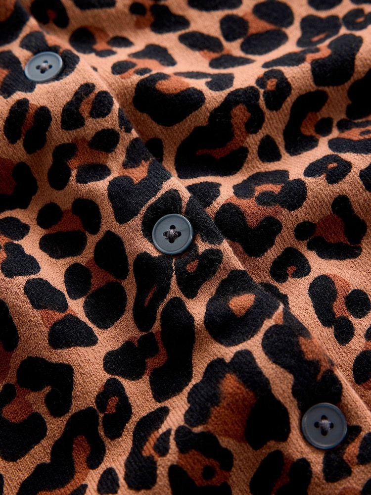 Boden Brown Leopard Camilla Cotton Crew Cardigan - Image 6 of 6 Boden Brown Leopard Camilla Cotton Crew Cardigan - Image 6 of 6