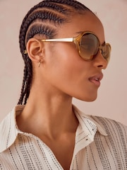 Honey Ombre Lense Wrap Square Sunglasses - Image 1 of 7