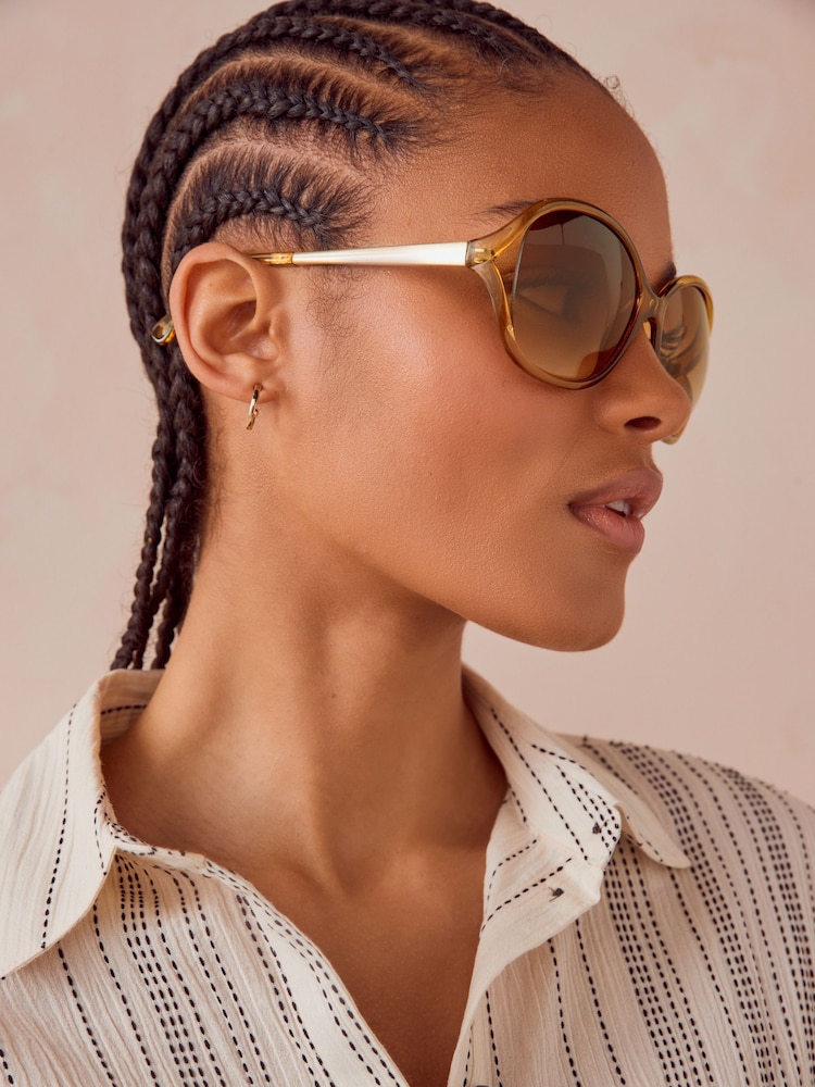 Honey Ombre Lense Wrap Square Sunglasses - Image 1 of 7