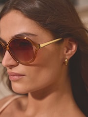 Honey Ombre Lense Wrap Square Sunglasses - Image 2 of 7