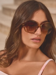 Honey Ombre Lense Wrap Square Sunglasses - Image 4 of 7