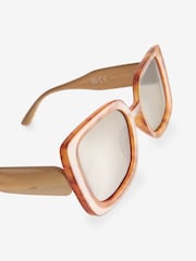 Caramel Brown Polarised Square Frame Sunglasses - Image 7 of 8