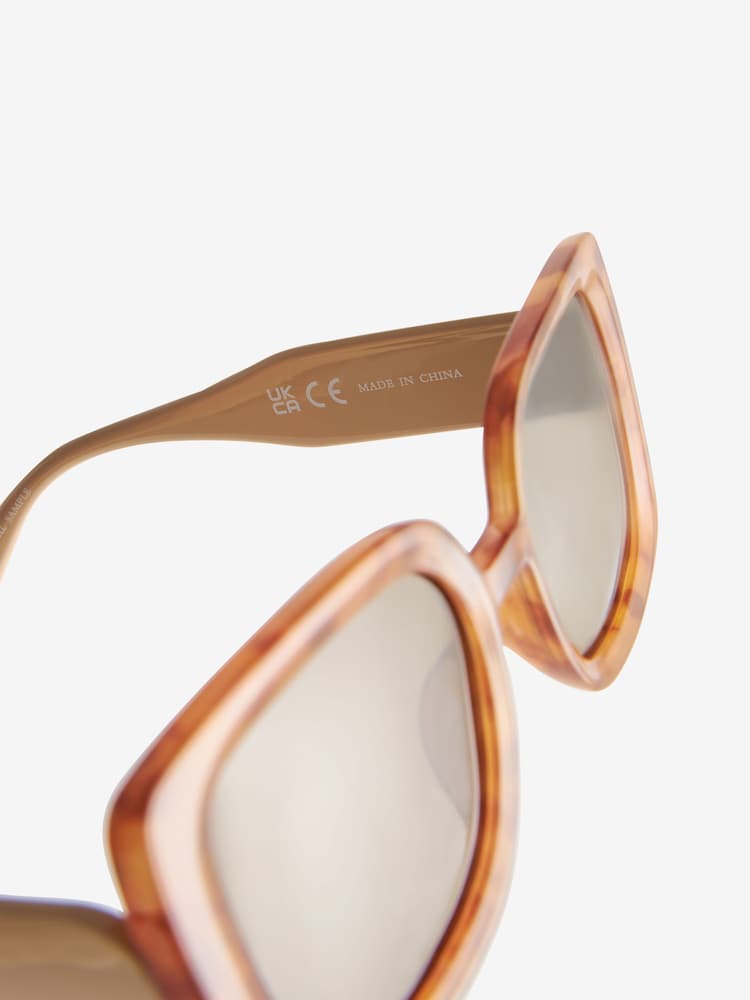 Caramel Brown Polarised Square Frame Sunglasses - Image 8 of 8 Caramel Brown Polarised Square Frame Sunglasses - Image 8 of 8