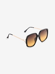 Black Arm Detail Square Sunglasses - Image 5 of 8