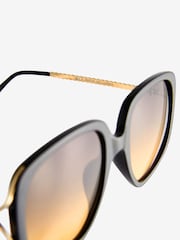 Black Arm Detail Square Sunglasses - Image 8 of 8