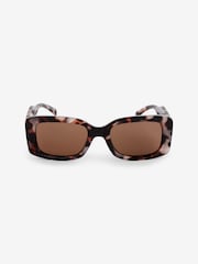 Tortoiseshell Brown Polarized Rectangle Sunglasses - Image 5 of 6