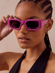 Pink Polarized Rectangle Sunglasses - Image 1 of 5
