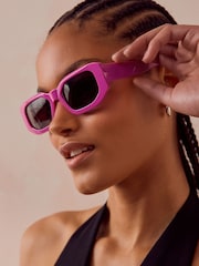 Pink Polarized Rectangle Sunglasses - Image 2 of 5
