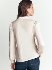 Boden Cream Lena Lace Frill Collar Blouse - Image 3 of 4