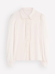 Boden Cream Lena Lace Frill Collar Blouse - Image 4 of 4