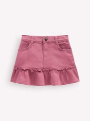 Boden Pink Frill Hem Denim Skirt - Image 1 of 4