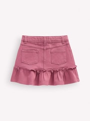 Boden Pink Frill Hem Denim Skirt - Image 2 of 4