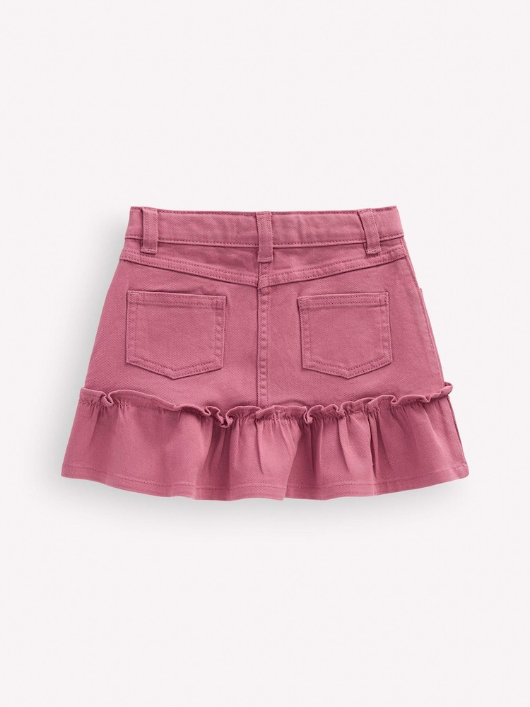 Boden Pink Frill Hem Denim Skirt - Image 2 of 4 Boden Pink Frill Hem Denim Skirt - Image 2 of 4