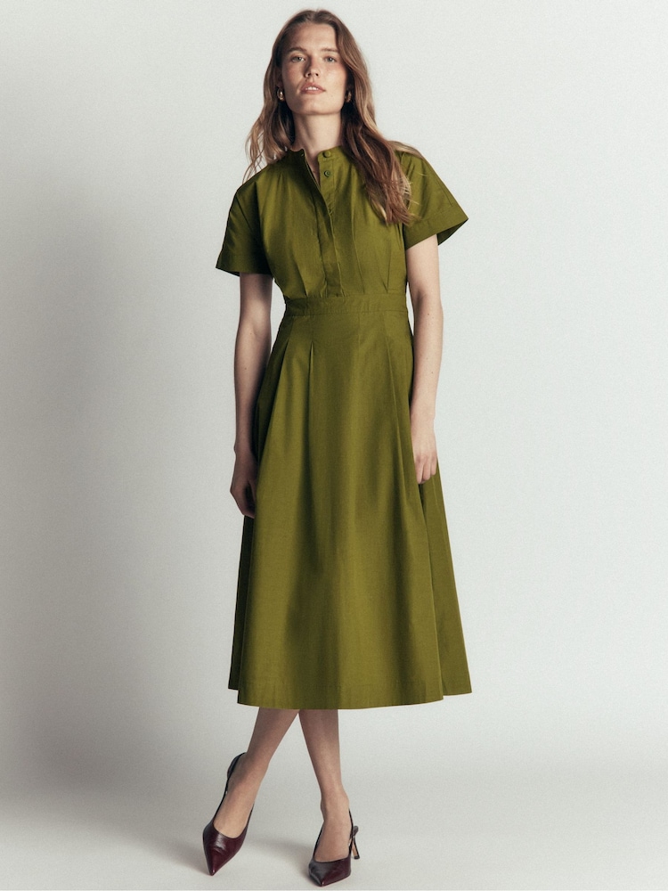 Boden Green Grown On Sleeve Midi Dress - Image 1 of 5 Boden Green Grown On Sleeve Midi Dress - Image 1 of 5
