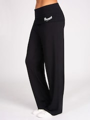 Pineapple Black Fold Over Waist Viscose Jersey Trousers - Image 1 of 6